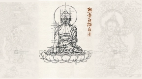 藏传唐卡线描稿国画设计图片素材 Tibetan thangka line drawing Chinese painting design image materials