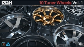 10个高质量车轮轮辋 10 Wheels Rims Models – Tuner 3 Piece Vol 01