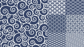 中式传统古典祥云印花纹底纹矢量背景图案