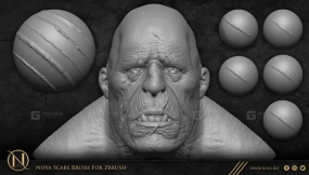 抓痕伤疤笔刷 Free Noya Scars Brush For Zbrush