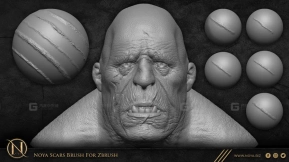 抓痕伤疤笔刷 Free Noya Scars Brush For Zbrush
