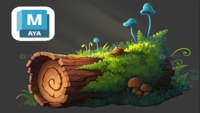 MAYA 次时代风格化苔藓树桩制作教程；风格化如何制作小技巧；零基础到精通超细节讲解，小白一看就懂