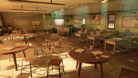 【UE】老旧现代教室室内环境（现代教室） Retro   Modern Classroom Interior Environment ( Modern Classroom )