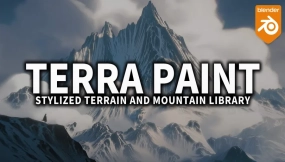 Blender风格化地形山脉模型 Stylized Terrain And Mountain Library Terra Paint