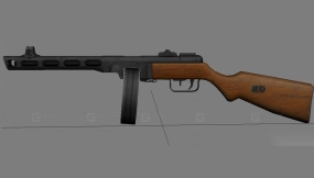 苏联冲锋枪-PPSh-41 3D模型-63 - Советский пистолет-пулемёт - ППШ-41 3D model-63