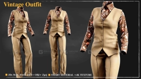 女性复古正装西服 