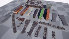 【UE】废弃列车套装  Abandoned Train Pack