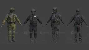 武装游戏角色模型4款 4 Armed Game Character Models