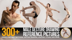 300张男性pose素描参考图片