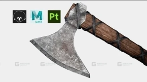 游戏级武器美术写实战斧制作流程  Game Ready Weapon Art Realistic Battle Axe Pipeline