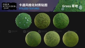卡通风格化草地草皮草坪材质贴图 Grass