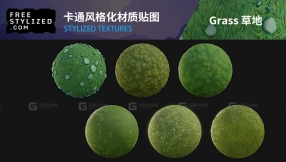 卡通风格化草地草皮草坪材质贴图 Grass