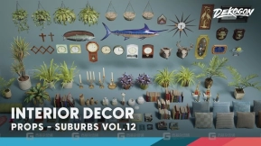 【UE】室内装饰（Nanite与低多边形） Suburbs VOL.12 – Interior Decor (Nanite and Low Poly)