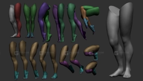 15个女性腿部pose姿势模型 15 female leg poses model