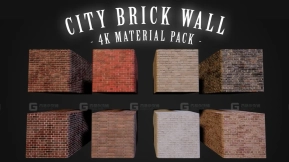 【UE】城市砖墙 - 4K材质包  City Brick Wall - 4K Material Pack