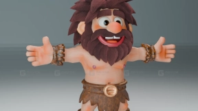 风格化Mixamo骨骼绑定穴居人-Stylized Mixamo Rigged Caveman