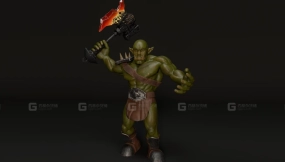兽人战士低多边形模型  Orc Warrior Low Poly