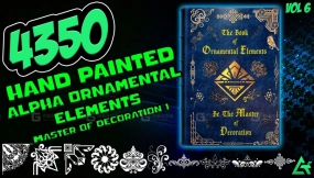 4350款道具服装饰装备花纹图案Alpha贴图4K 4350 Hand Painted Alpha Ornamental Elements - Master of Decoration 1 (MEGA Pack) - Vol 6
