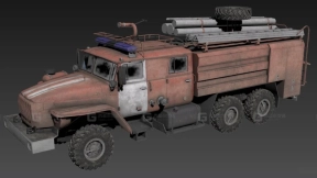 乌拉尔-4320消防车 - Ural-4320 Firetruck 3D model-168