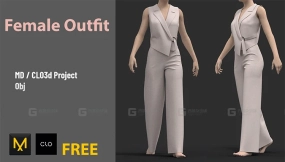 女性休闲宽松小西服套装 Female outfit