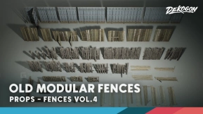 【UE】模块化栅栏栅栏 VOL.4  Fences VOL.4 - Old Fences Modular