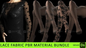 丝袜渔网材质纹理 Lace Fabric PBR Material Bundle vol2 (SBSAR + 4K textures)