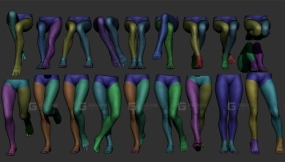 23个女性腿部机构结构pose模型 23 Female legs poses 3D model