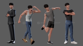 Maya风格化角色绑定人物模型 Mireuk – character rig for maya