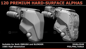 120张机械科幻硬表面Alpha贴图 Premium Hard-Surface Alphas - 120 Part