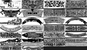 三星堆商周青铜器图腾纹样古代拓片AI矢量素材