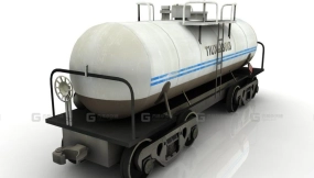 小型火车油罐车 - Train tank small 3D model-38