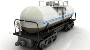 小型火车油罐车 - Train tank small 3D model-38