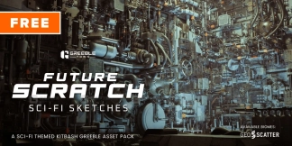 Blender科幻管道零部件3D模型资产预设 Future Scratch Sci-Fi Sketches – Scifi Kitbash Greeble Assets