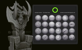 卡通风格化岩石石头裂缝破损雕刻笔刷 Orb-brushes Pack for Zbrush