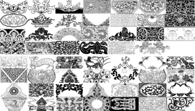 清代古典传统服饰图案纹样PNG免抠图AI矢量设计素材