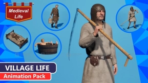 【UE5.1】MC村庄生活动画包 MC Village Life Animation Pack