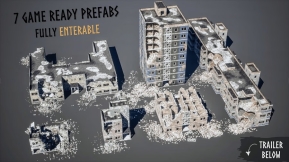 【UE】模块化破坏建筑包 Modular Destroyed Buildings (Modular House Modular Building)