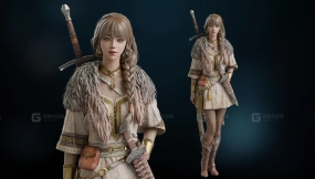 次世代女性剑客战士模型带绑定 OVR - Roskva