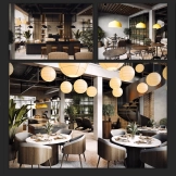 场景-完整咖啡店场景 - Scene- Complete Coffee Shop Scene