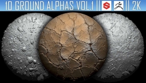 10组地面水泥泥土裂缝Alpha贴图vol1