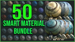 50组Substance钢铁智能材质球 ArtStation Marketplace – 50 High Quality Metal Smart Material Bundle