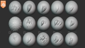 15款毛发雕刻笔刷 Sculpting Fur Brushes for Blender