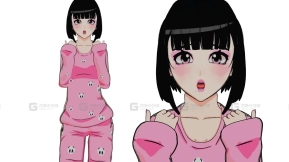 睡衣动漫女孩  Anime Girl In Pajamas
