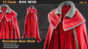 15款斗篷披风基础模型 VOL24  15 Cloak BASE MESH VOL24