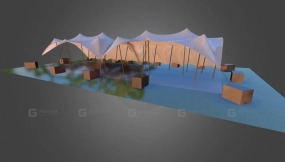 拉伸帐篷连接条和后部封闭 Stretch Tent Joining Strip and Back Closed