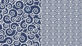 中国传统云纹水波纹底纹印花背景矢量素材