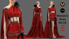 女式礼服连衣裙长裙子模型 Women's dress NO.15