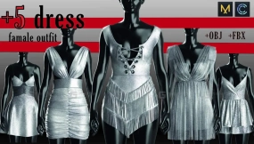 女性性感礼服吊带连衣裙内衣模型 5 woman dress pack