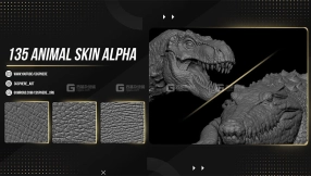 动物皮肤贴图笔刷素材 Artstation – 135 Animal Skin Alpha
