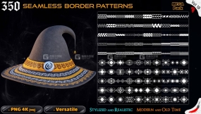 350+无缝边框蕾丝花纹图案Alpha  350 Alpha Seamless Border Patterns Vol.18